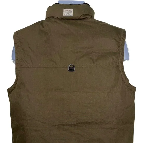Vintage Eddie Bauer Goose Down Olive Green Outerwear Winter Fall Outdoor Vest S